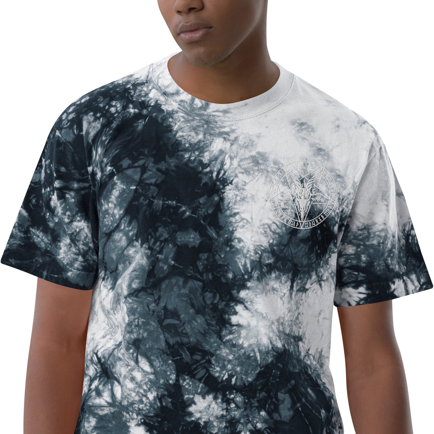 Oversized tie-dye Baphomet t-shirt